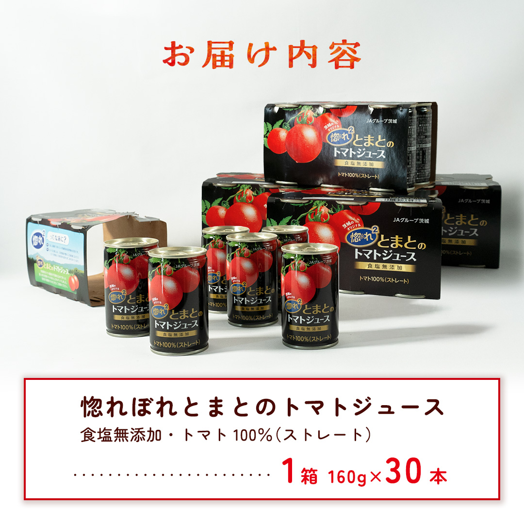 惚れぼれとまとの トマトジュース ( 無塩 ) 1箱 30本入 とまと ジュース 完熟トマト 健康 美容 茨城県産 食塩無添加 野菜ジュース [AA010ya]