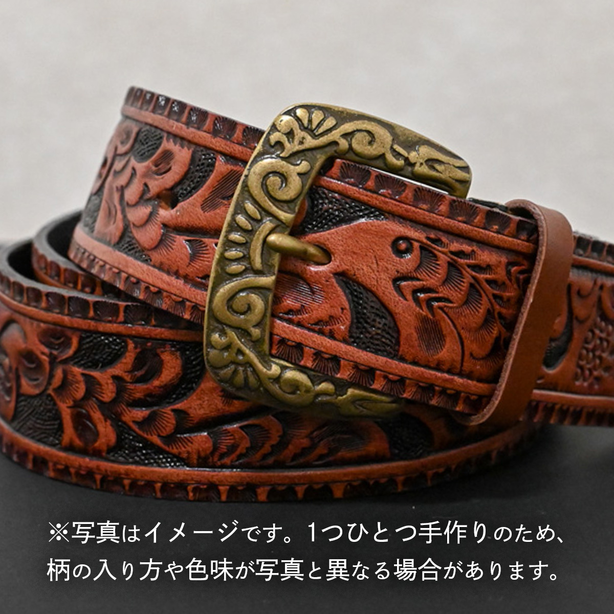 牛革ベルト アンティークコードバン【太さ40mm / 厚さ3.7mm / M(110cm)】 父の日 牛革 牛 革 皮 ベルト 手作り ハンドメイド [BE050ya-M]