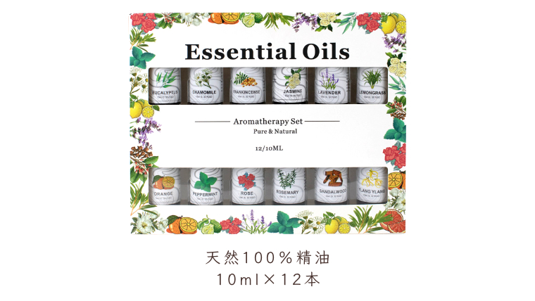 エッセンシャルオイル 天然100% 精油 10ml × 12本 (ペパーミント