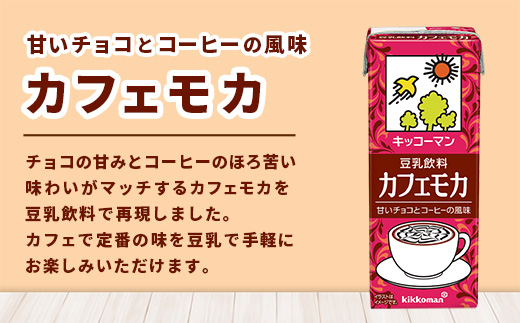 豆乳飲料 カフェモカ 【合計200ml×54本】 ／ 飲料 キッコーマン 健康 ソイミルク コーヒー チョコレート 豆乳 大豆 パック セット 定番 おやつ 飲み切り おすすめ 茨城県 五霞町【価格改定】