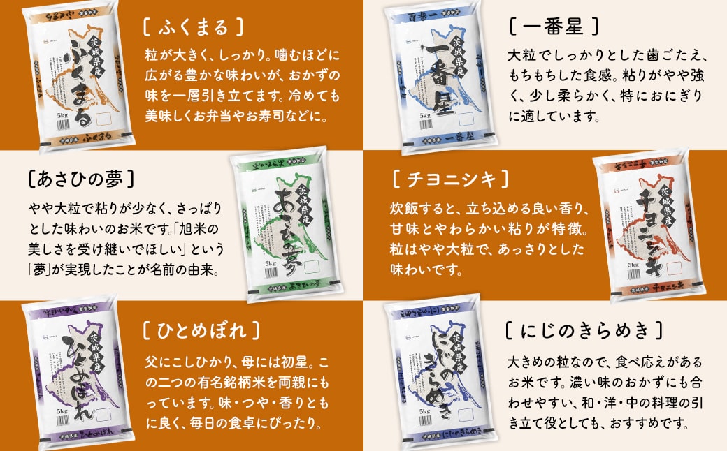 ＜2025年1月内発送＞ 令和6年産 お米2種食べ比べ 10kg(5kg×2袋)  茨城県産