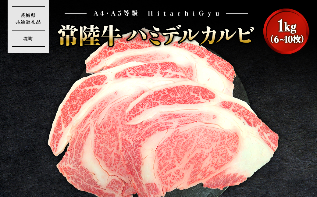 【常陸牛】ハミデルカルビ 1kg (6～10枚) 〈茨城県共通返礼品〉