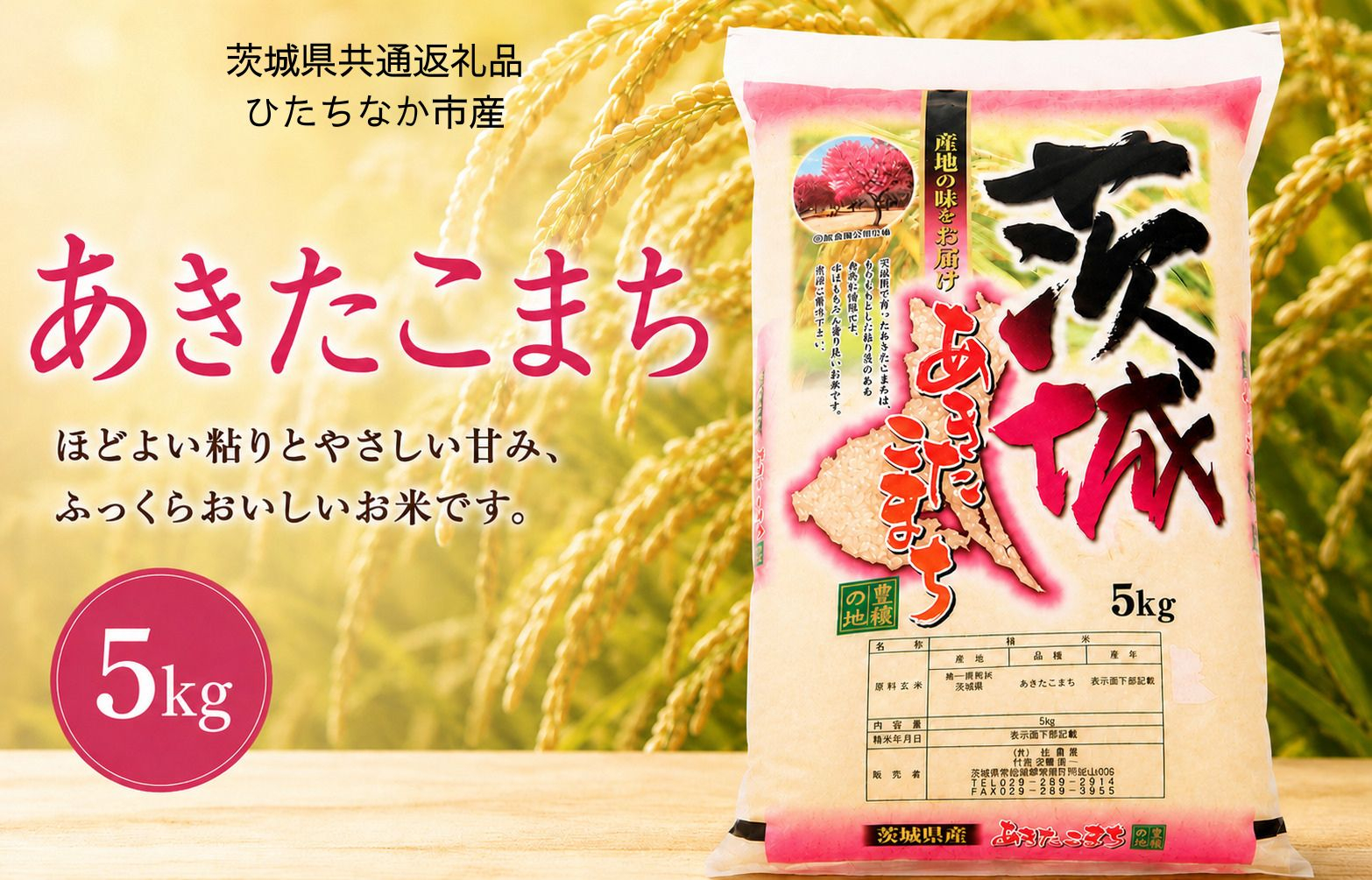 あきたこまち 5kg （茨城県共通返礼品・ひたちなか市産）