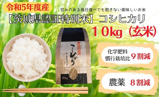 V-1a 【茨城県認証特別米】コシヒカリ　10kg（玄米）