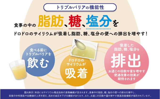 サプリ トリプルバリア 甘さすっきり レモン味 60本（30本×2箱） ｜ 日清食品 サプリメント 健康食品 健康 美容 中性脂肪 血糖値 高血圧 血圧 下げる 改善 対策 脂肪 排出 機能性表示食品 健康飲料 飲料 携帯に便利 糖 塩分 手軽 持ち歩き 栃木 鹿沼市