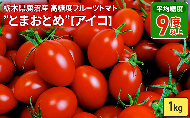 栃木県 鹿沼産 高糖度 フルーツトマト ”とまおとめ” アイコ 1kg お届け：12月下旬～6月上旬　野菜 トマト 濃厚 カキヌマファーム とまおとめ フルティカ 濃厚 甘み 旨み 入手困難 贈り物 栃木県 鹿沼市