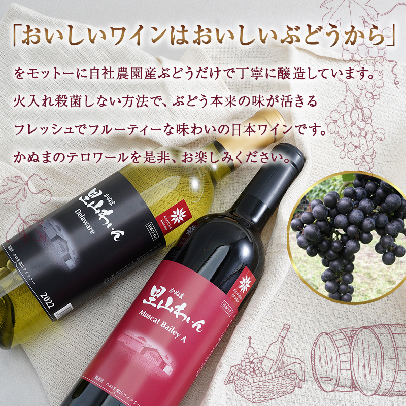 かぬま 里山わいん 里山のめぐみ 赤ワイン 720ml & 白ワイン 720ml お届け 入金確認後 14日～1ヶ月