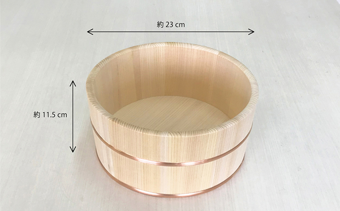 お風呂の木製湯おけ 丸型 国産さわら材 銅タガ 湯おけ 桶 木製