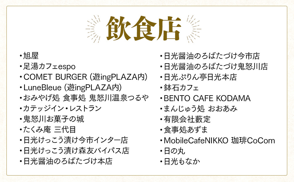 ぐるり日光感謝券（商品券3,000円分）