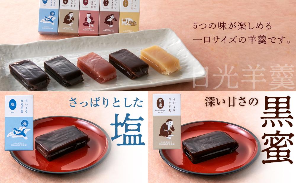 金箔入り特撰日光カステラ2種・ちいさな羊羹5種セット ｜ カステラ 羊羹 ようかん 和菓子 スイーツ 金箔 ハニー 抹茶 塩 黒蜜 苺 イチゴ チョコ ミルク 日光カステラ本舗 日光