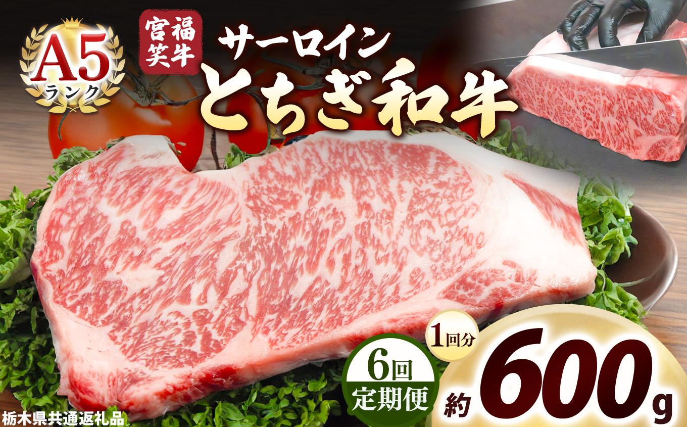 [定期便6回]宮福笑牛(とちぎ和牛) A5 サーロインステーキ 200g×3枚｜数量限定 黒毛 和牛 牛肉 国産牛 国産 ブランド牛 お肉 切り落とし サシ 霜降り 甘い ステーキ すき焼き しゃぶしゃぶ 焼肉 切落し 上品 アレンジ 美味しい 料理 主婦 とちぎ  栃木県 矢板市