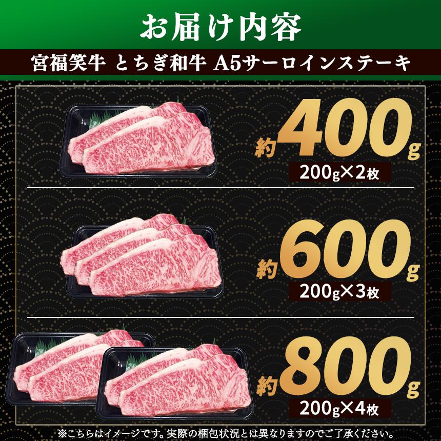 [定期便12回]宮福笑牛(とちぎ和牛) A5 サーロインステーキ 200g×2枚｜数量限定 黒毛 和牛 牛肉 国産牛 国産 ブランド牛 お肉 切り落とし サシ 霜降り 甘い ステーキ すき焼き しゃぶしゃぶ 焼肉 切落し 上品 アレンジ 美味しい 料理 主婦 とちぎ  栃木県 矢板市