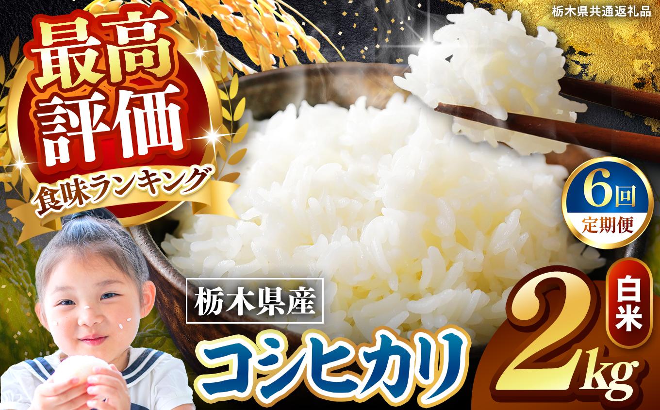 【定期便6回】栃木県産 こしひかり 白米 2kg 2026年 先行予約 | 栃木県 矢板市