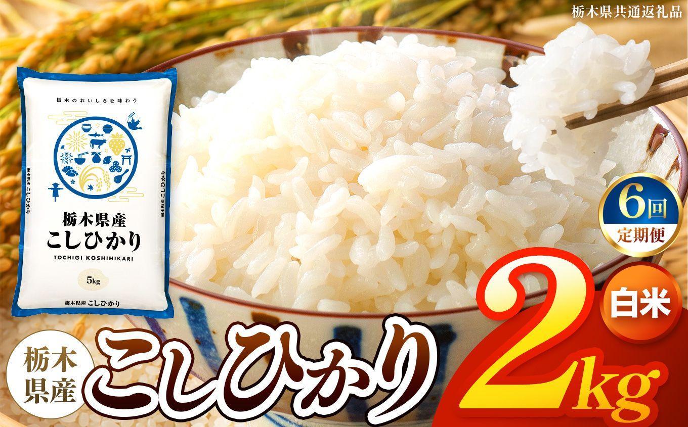 【令和8年産 新米】 【定期便6回】栃木県産 お米 こしひかり　（白米） 2kg 【2026年秋 先行予約】 |  栃木県 矢板市 【栃木県共通返礼品】