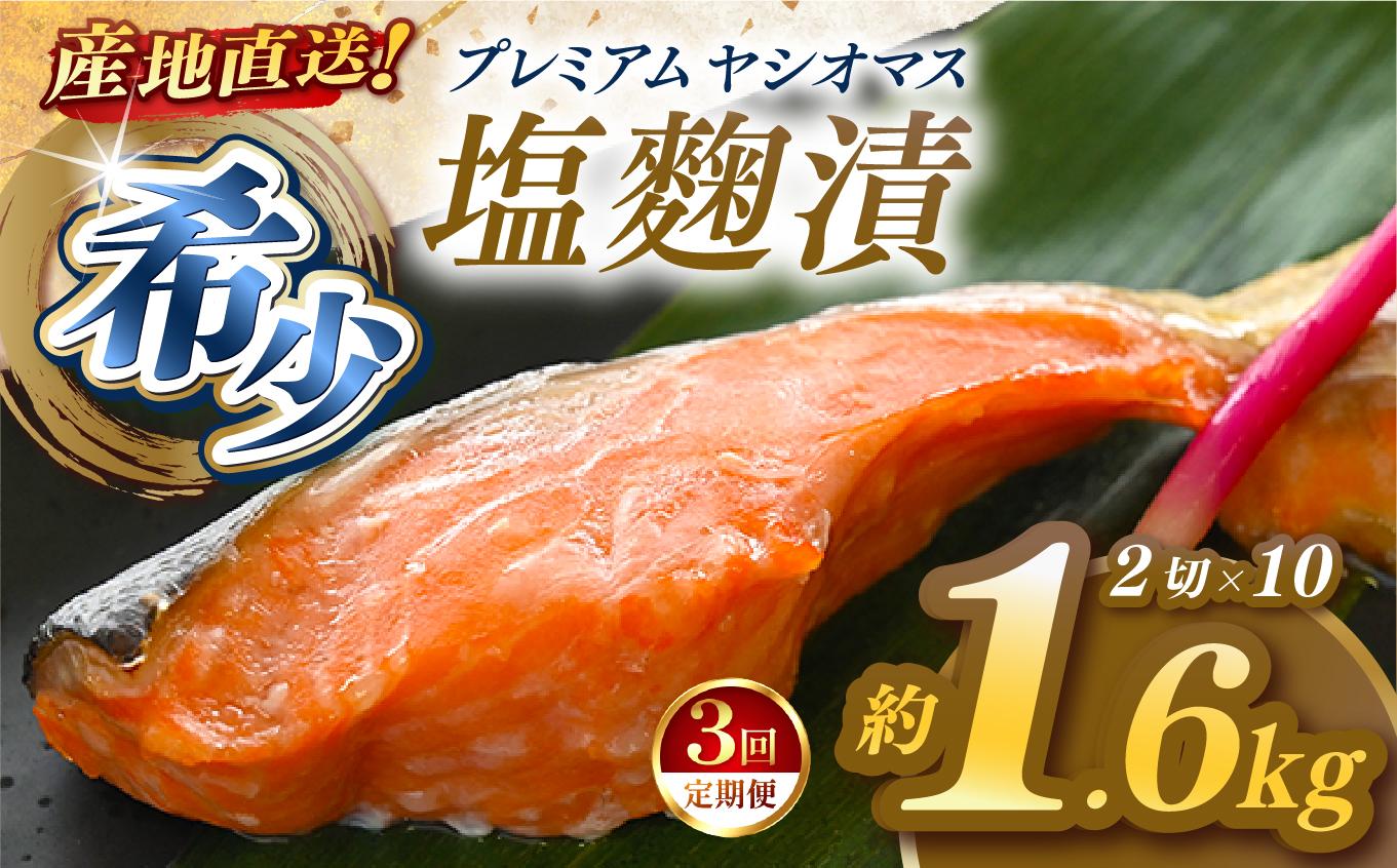 【定期便3回】「プレミアムヤシオマス」の塩麹漬 2切入×10パック  [ 冷凍便 ] | 魚 ます 養殖 産地直送 栃木県 (毎月お届け）