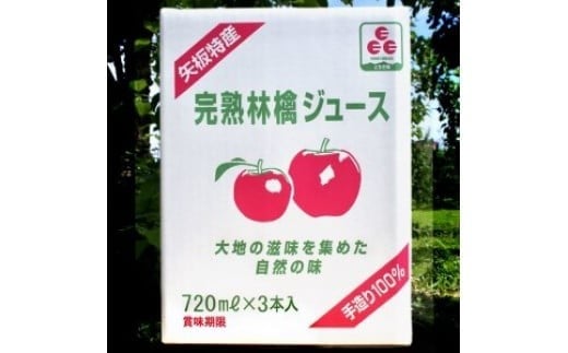 【定期便12回】 矢板市産 完熟りんごジュース《720ml×3本 1箱》｜林檎 リンゴ 果汁100% 産地直送 (毎月お届け）  