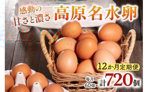 【定期便12回】高原名水 卵 60個｜豊かな自然で育ったアスタキサンチン含有の高原名水卵【感動の甘さと濃さ】栃木県 矢板市