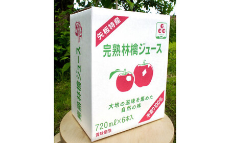 矢板市産 完熟りんごジュース《720ml×6本 1箱》｜林檎 リンゴ 果汁100% 産地直送  [0376]