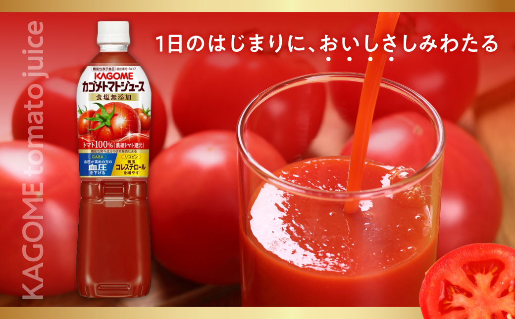 【定期便12ヵ月】カゴメ トマトジュース食塩無添加 720ml PET×15本 1ケース ns001-007