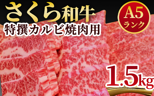 A5さくら和牛特撰カルビ焼肉用1.5kg 肉 焼肉 国産牛 グルメ 送料無料※着日指定不可