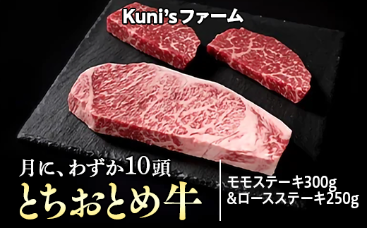 とちおとめ牛 モモステーキ300g&ロースステーキ250gセット|牛肉 詰め合わせ ※離島への配送不可