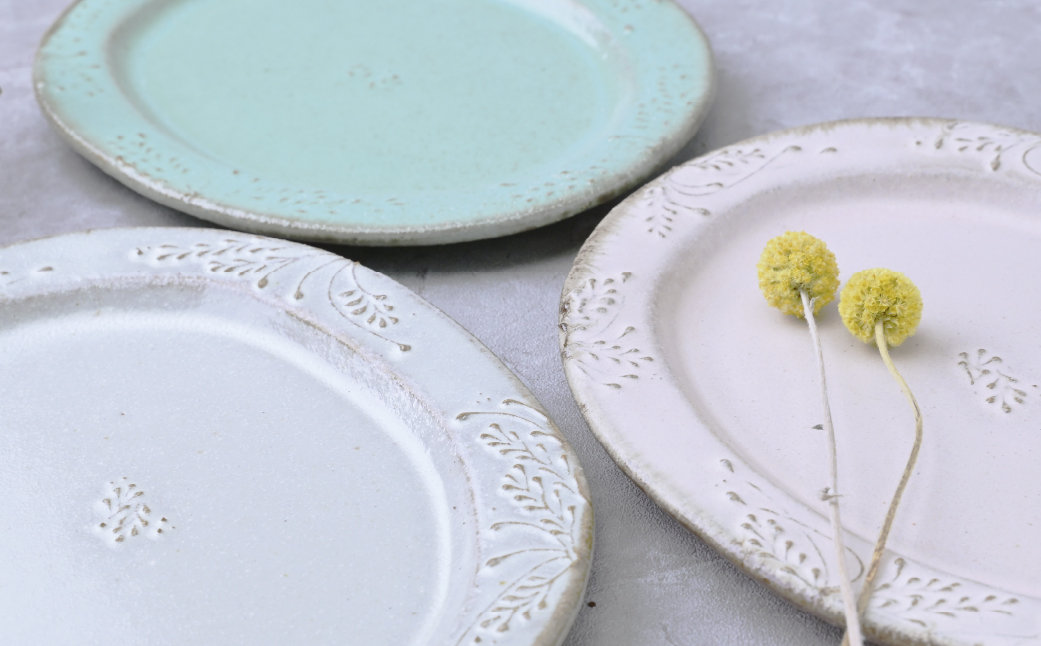 工房とめ オーバル皿 17.5cm  3枚セット | 食器 オーバル皿 楕円 皿 丸皿 器 うつわ だえん 益子焼 陶芸 陶器 栃木県 茂木町