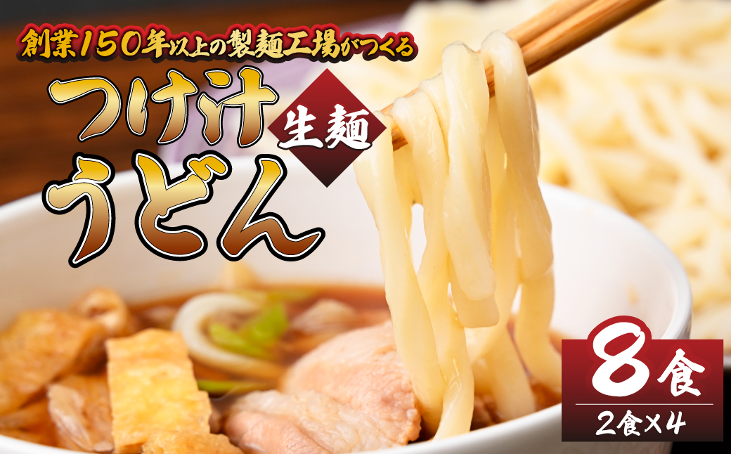 つけ汁うどん 2食×4パック 計8食  | うどん つけ汁 麺類 麺 お昼 夕食 お昼ごはん 夜ごはん 大兼製麺工場 栃木県 茂木町