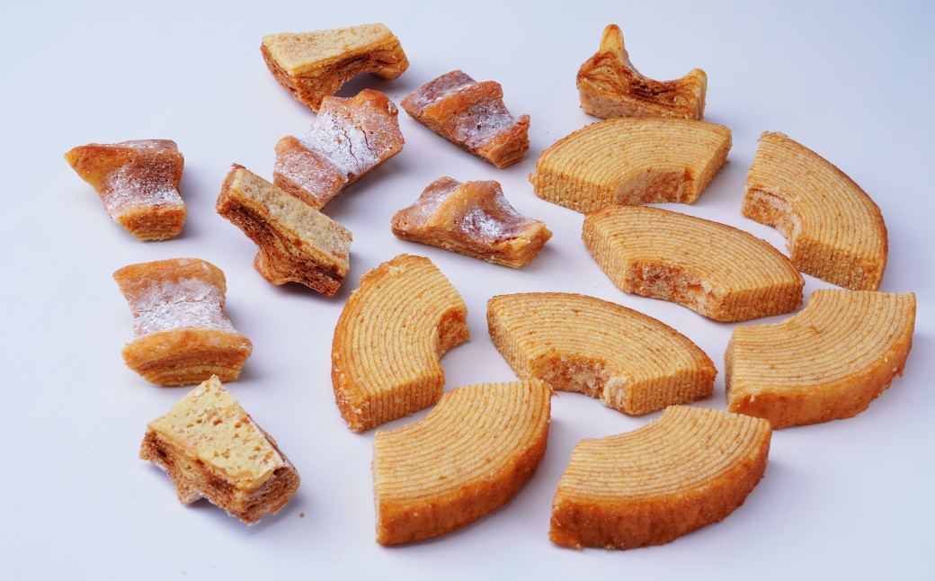 バウムクーヘン 茂木産米粉100％使用 ソフト＆ハード カットバウムセット 19個 | バウムクーヘン スイーツ 洋菓子 お菓子 ギフト 贈答用 プレゼント 箱詰め 箱入り 個包装 コシヒカリ 米粉 発酵 バター コーヒー 紅茶 道の駅 もてぎプラザ 栃木県 茂木町