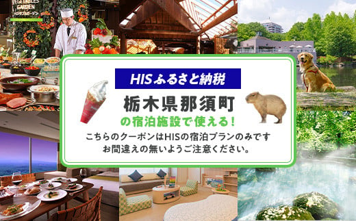 HISふるさと納税宿泊予約専用クーポン（栃木県那須町）9,000円分｜宿泊 宿泊券 旅行 旅行券 旅券 クーポン 旅 トラベル お出かけ 温泉 宿泊予約 HIS 那須 〔D-11〕