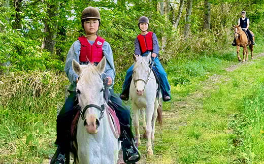 那須高原を馬とめぐる2時間のホーストレッキング 外乗ペア利用券【平日限定】チケット 利用券 ペア 体験 乗馬 初心者歓迎〔P-100〕