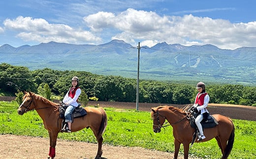 那須高原を馬とめぐる2時間のホーストレッキング 外乗ペア利用券【平日限定】チケット 利用券 ペア 体験 乗馬 初心者歓迎〔P-100〕