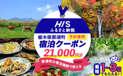 HISふるさと納税宿泊予約専用クーポン（栃木県那須町）21,000円分｜宿泊 宿泊券 旅行 旅行券 旅券 クーポン 旅 トラベル お出かけ 温泉 宿泊予約 HIS 那須 〔F-20〕