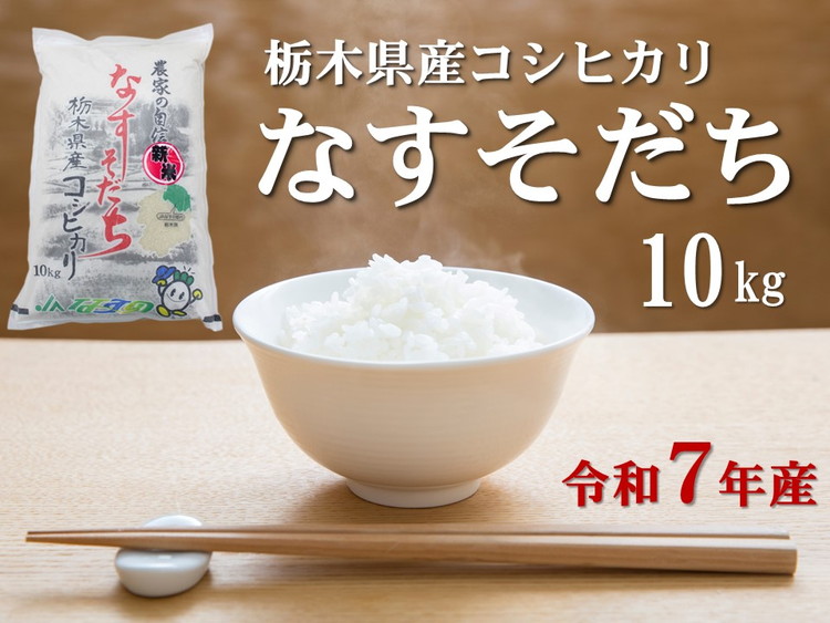 令和7年産 栃木県産 コシヒカリ なすそだち 10kg JAなすの産地直送【大田原市・那須塩原市・那須町共通返礼品】〔D-80〕｜ 米 コメ こめ 白米 精米 新米 ※離島への配送不可