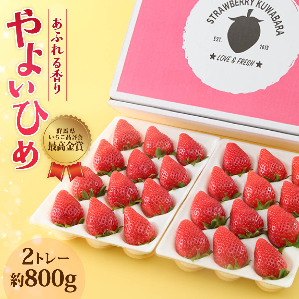 いちご やよいひめ（贈答用化粧箱入り）約800g 2027年 先行予約｜ 朝採れ やみつき高品質 たっぷり 贈答用 新鮮 完熟 いちご 旬 苺 ストロベリー 高級 産地直送 果汁 甘い あまい 人気 高評価 減農薬 有機肥料 高糖度 ごほうび プレゼント 群馬県 前橋市