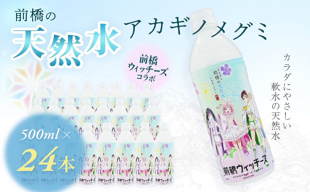 水 ミネラルウォーター 前橋ウィッチーズラベル 500ml 24本×1箱 24本 合計12L | 飲料水 みず ナチュラル ミネラルウォーター 天然水 軟水 長期保存 備蓄 防災  水 ミネラルウォーター ペットボトル 長期保存水 備蓄水 備蓄用 非常災害備蓄用 災害用 避難用品 防災グッズ 国産 群馬県 前橋市