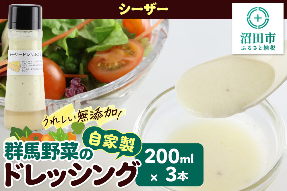 シーザー 200ml×3本 自家製・群馬産野菜で手作りドレッシング