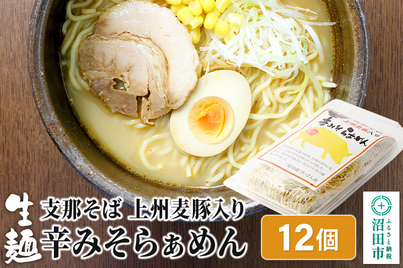 関麺 支那そば 上州麦豚入り辛みそらぁめん 12個