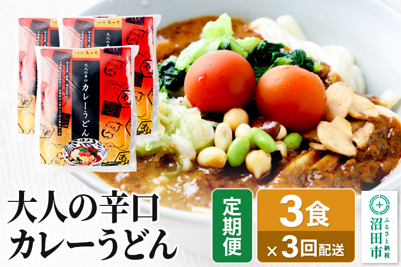 《定期便3回》みのや 大人の辛口カレーうどん 3食セット