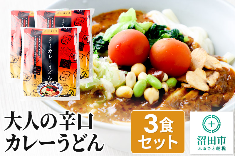 みのや 大人の辛口カレーうどん 3食セット ホットパック冷凍品