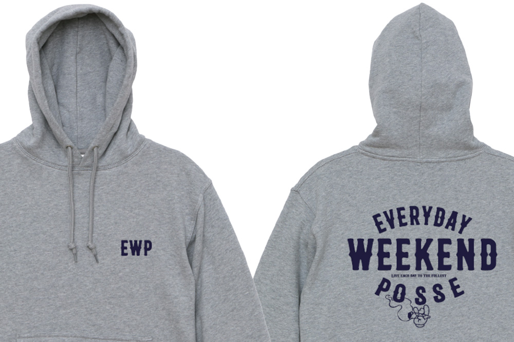 パーカーEVERYDAY WEEKEND POSSE ／12oz foodie  EWP-3 グレーM