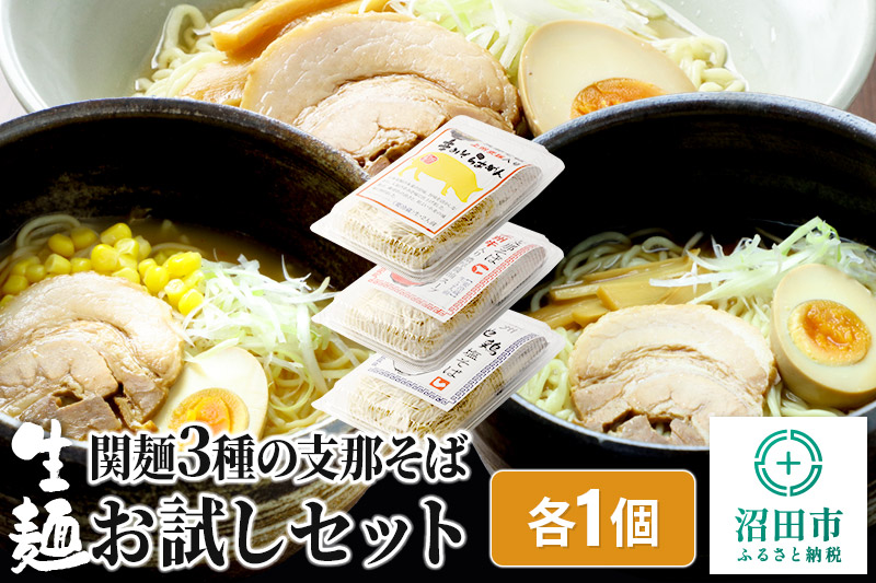 関麺 3種の支那そば お試しセット 各1個 味噌／醤油／塩