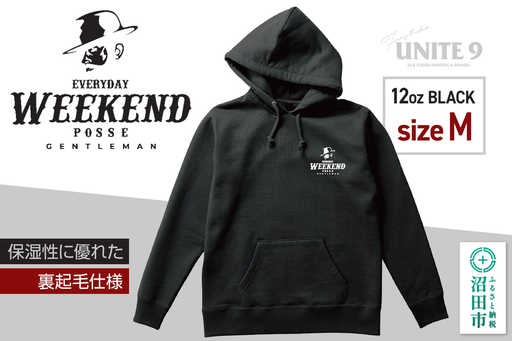 パーカーEVERYDAY WEEKEND POSSE ／12oz foodie  EWP-1 ブラックM