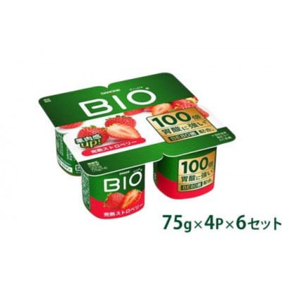 ダノンビオ ヨーグルト 完熟ストロベリー 75g×4P×6セット【配送不可地域：離島】【1518305】