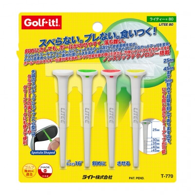 ライト　ライティー80(4本入)ホワイト　T-770　ノンスリップカップテクノロジー　ゴルフティー【1625715】