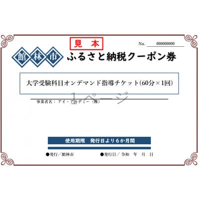 アイ・アカデミーの大学受験科目オンデマンド指導チケット(60分×1回分)【1409656】