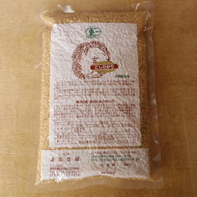 有機こしひかり【玄米】500g×6袋【1709186】