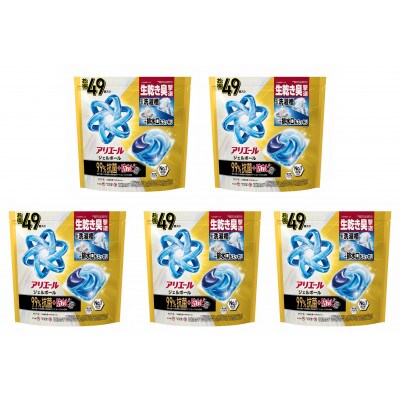P&G　アリエールジェルボール プロパワー　超抗菌　つめかえメガジャンボサイズ(49個入り)×5個【1591376】