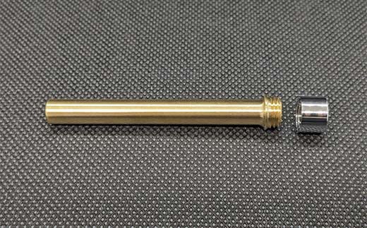 試験でも安心真鍮シャープペン芯入れ バフ研磨のクロームメッキ仕上げキャップ付き＋ゴールドキャップ付き セット F21E-285