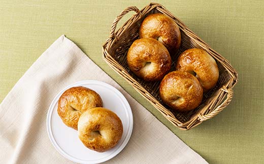 朝から並ぶ人気店！ 「つばめベーグル」のプレーンベーグル 6個 パン 食品 F21E-286