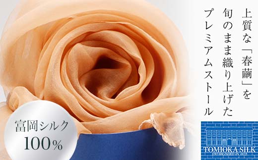 TOMIOKA SILK オーガンジーストール 草木染 ＜アプリコット＞ 富岡シルク ストール 贈り物 ギフト F21E-373
